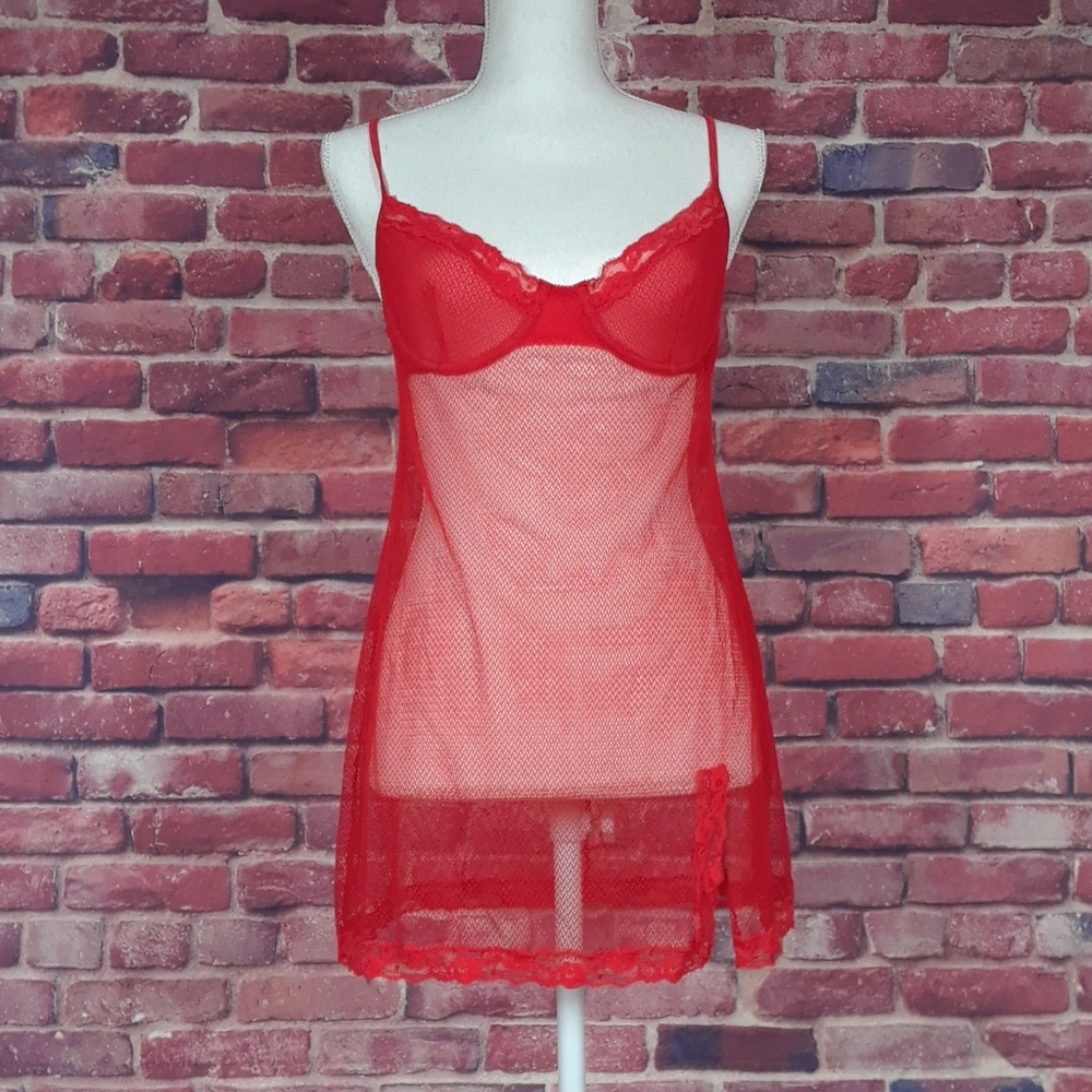 Victoria's Secret Red Lace Chemise